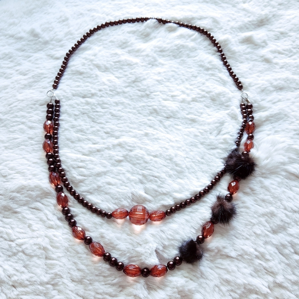 Elegant Brown Beaded Necklace